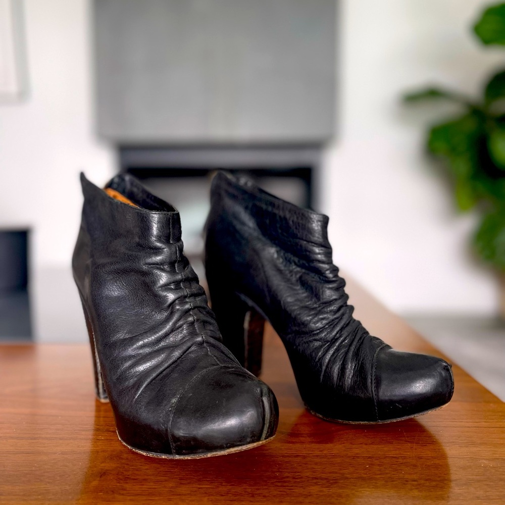 Fiorentini +Baker black leather heel boots 37.5